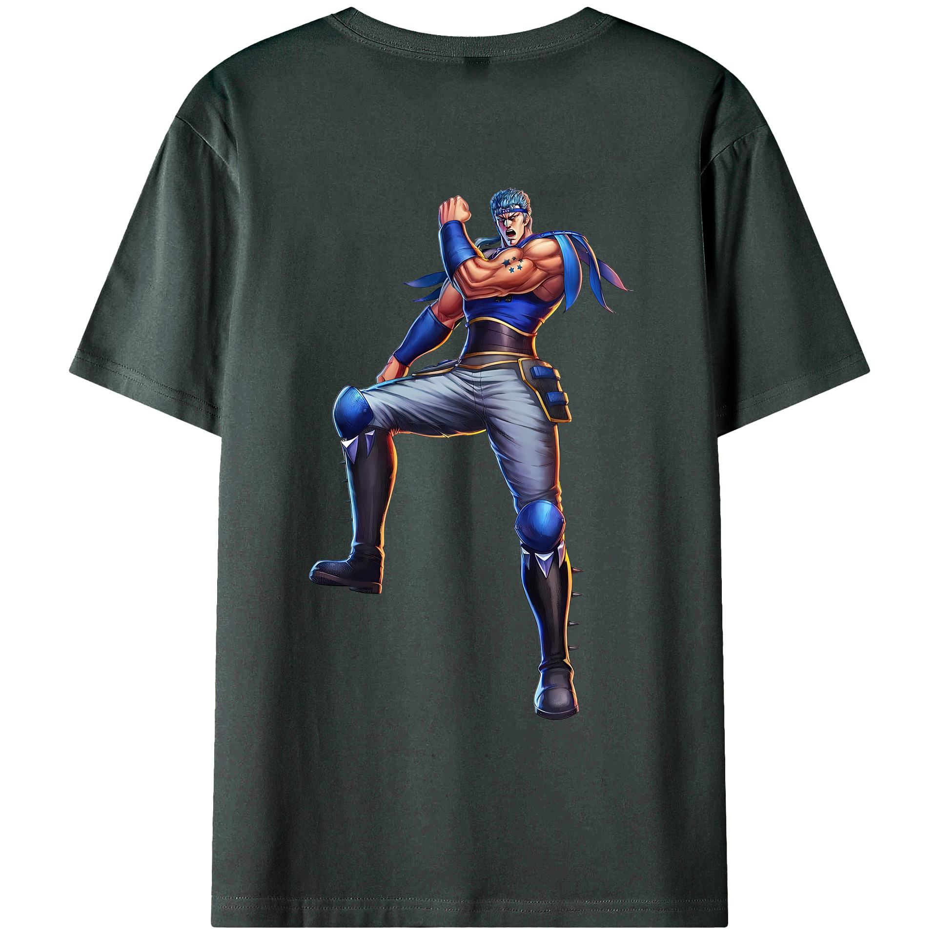 （画像用） 北斗の拳 Fist of the North Star 綿100％ メンズ半袖Tシャツ（バックプリント） 通気性